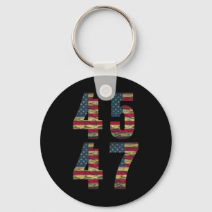 Porte-clés 47 Trump Mens Drapeau Vintage américain Trump 2024