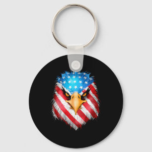 Porte-clés 4 juillet Aigle patriotique États-Unis Drapeau amé