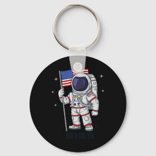 Porte-clés 4 juillet astronaute USA American Flag Fun Patrio