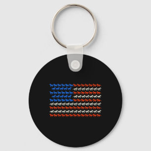 Porte-clés 4 juillet Drapeau américain Horseback équitation U