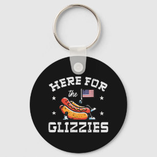 Porte-clés 4 juillet Ici Pour Glizzies Hotdog Patriot Men W