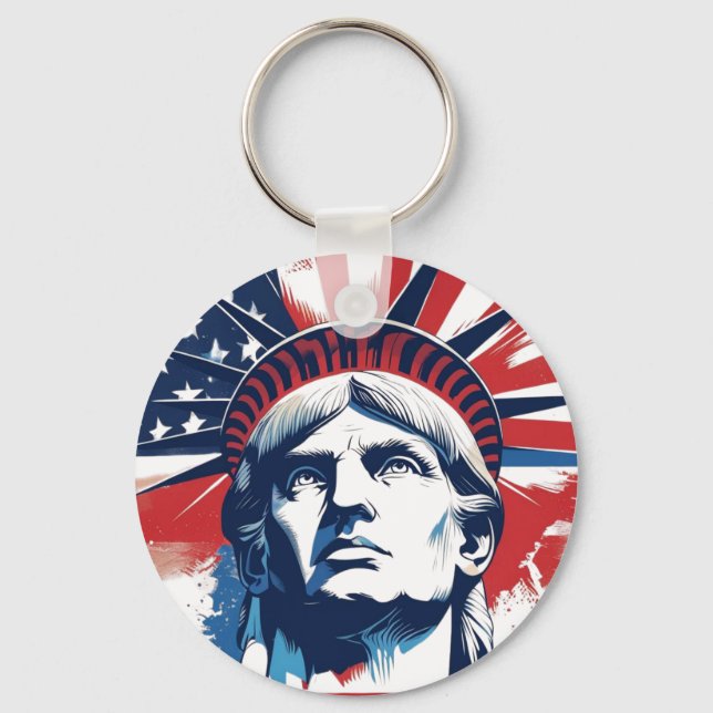 Porte-clés 4 juillet l'esprit du jour de l'indépendance (Recto)