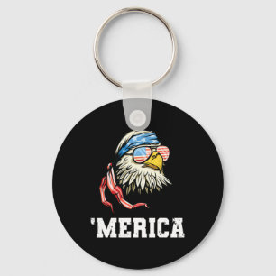 Porte-clés 4 juillet Mérica Drapeau Usa Ld Aigle Patriote Vét