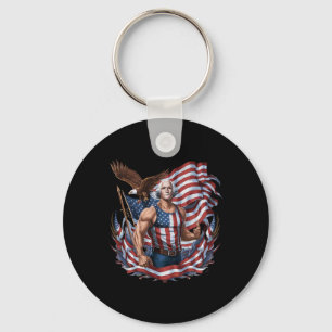 Porte-clés 4 juillet Patriotique Funny George Washington juil