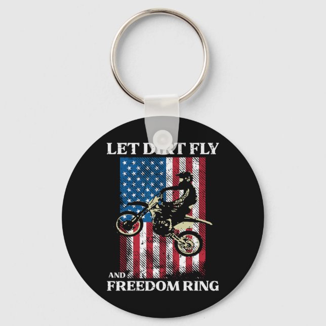 Porte-clés 4 juillet Vélo Dirt Motocross America Vélo Hommes (Recto)