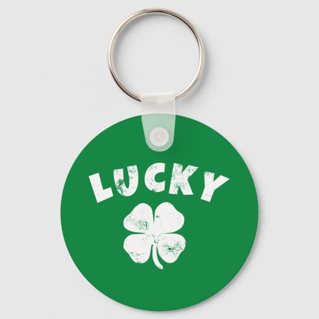 Porte-clés 4 Leaf Lucky Clover St. Patrick's Day (Recto)