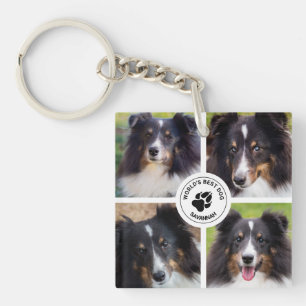 Porte-clés 4 modèle de collage de photos de compagnie personn