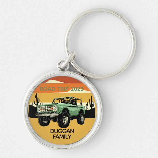 Porte-clés 4x4 Family Adventure Texte personnalisé personnali (Devant)