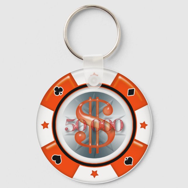 Porte-clés 50 000,00 $ Poker Casino Chip de jeu (Recto)