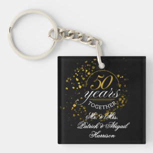 Porte-clés 50 ans ensemble Golden Mariage Anniversaire Cadeau