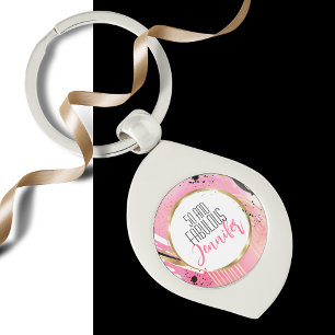 Porte-clés 50 et Fabulous rose noir glamour moderne Bold
