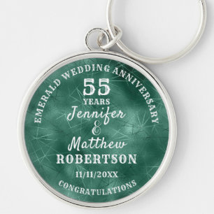 Porte-clés 55e MARIAGE ANNIVERSAIRE Émeraude Mariage modifiab