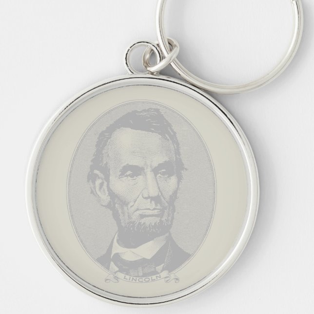 Porte-clés $5 Dollar Argent du président Abraham Lincoln (Devant)