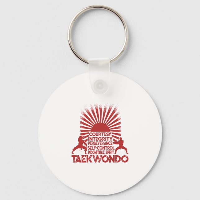 Porte-clés 5 Ténets De Taekwondo (Recto)