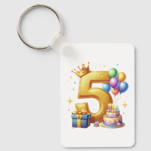 Porte-clés 5ème anniversaire doré