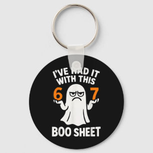 Porte-clés 67 Costume d'Halloween 6 7 Drôle de feuille de Boo