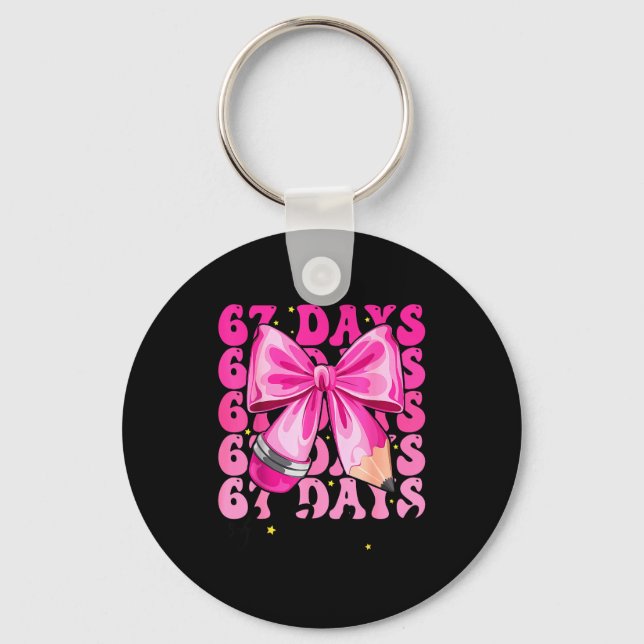 Porte-clés 67 Days Of School Coquette Bow Six Seven Meme Teac (Recto)