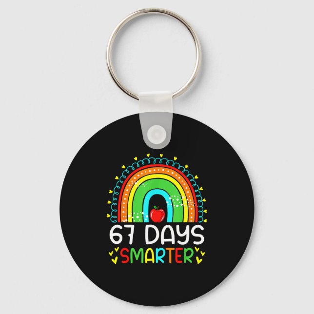 Porte-clés 67 Days Smarter School Rainbow Teacher Days Smarte (Recto)