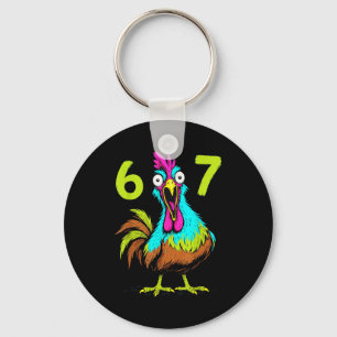 Porte-clés 67 drôles de meme de poulet Six Seven Humour de jo