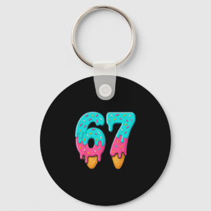 Porte-clés 67 Glace Dégoulinante Mème Drôle Six Sept Gen Alph