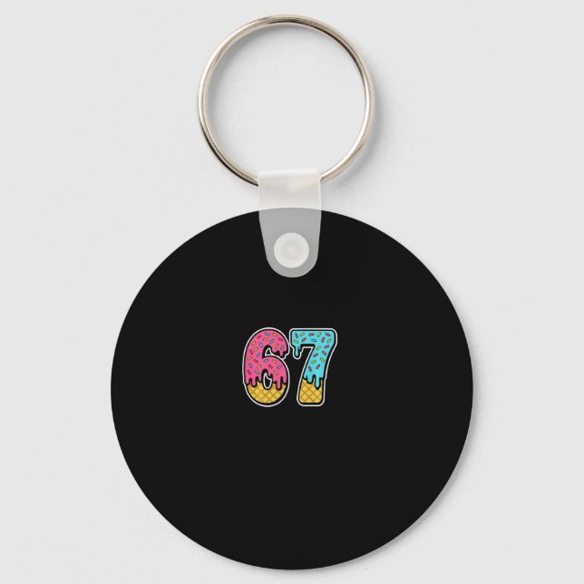Porte-clés 67 Glace Drip Meme Six Sept Drôle Gen Alpha D (Recto)