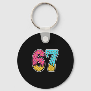 Porte-clés 67 Glace Drip Meme Six Sept Drôle Gen Alpha D