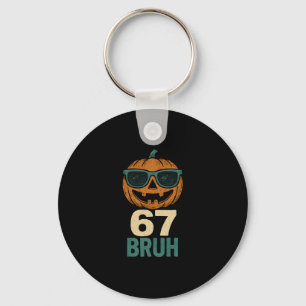 Porte-clés 67 Halloween Bruh Citrouille 6-7 Mème Argot Gen Al