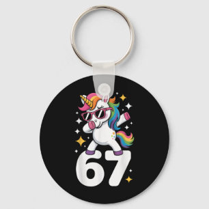 Porte-clés 67 Licorne Dabbing Six Sept Mème Drôle