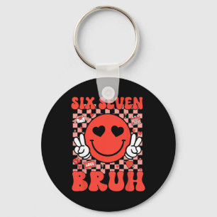 Porte-clés 67 Meme Six Seven 6 7 Bruh Saint-Valentin Cœur Gar