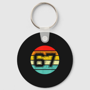 Porte-clés 67 Meme Six Seven 6 7 Mème Drôle Nombre Vintage
