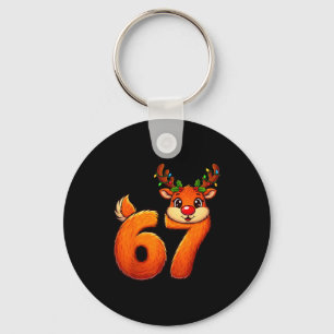 Porte-clés 67 Noël Drôle de Renne Bruh Mème Pyjama Femme