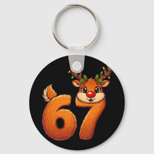Porte-clés 67 Noël Drôle de Renne Bruh Mème Pyjama Femme