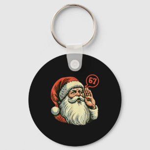 Porte-clés 67 Noël Drôle Six Sept Mème Brainrot Père Noël C