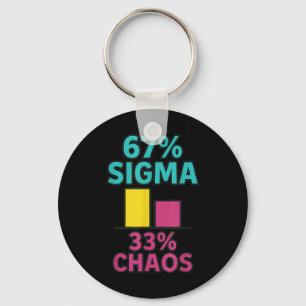 Porte-clés 67% Sigma 33% Chaos 67 Énergie Aura Six Sept Rizz