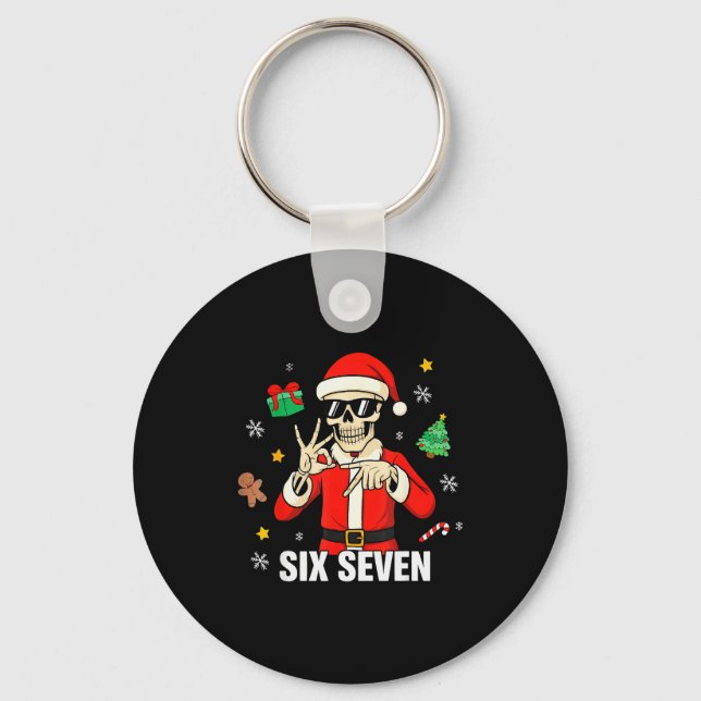 Porte-clés 67 Skeleton Funny Six Seven Gen Z Alpha Christmas  (Recto)