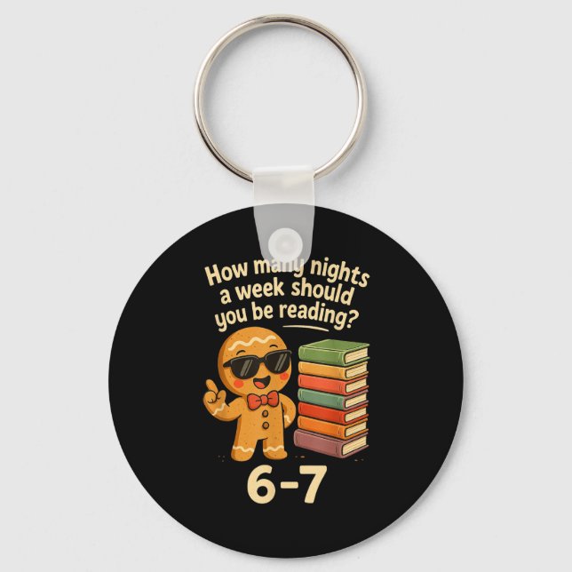 Porte-clés 6 7 nuits de lecture Cookie Gingerbread Funny Ense (Recto)