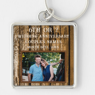 Porte-clés 6e anniversaire Mariage cadeau pour mari, chaque a