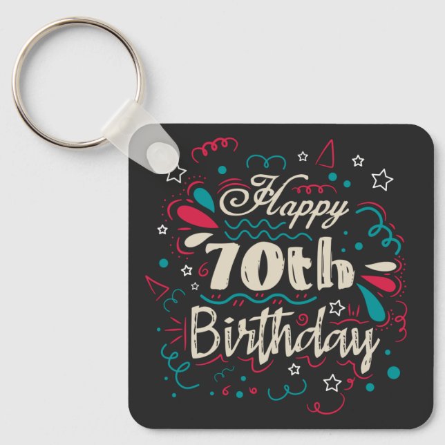 Porte-clés 70e anniversaire décoratif (Recto)