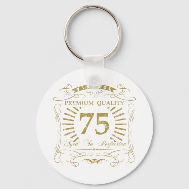 Porte-clés 75e anniversaire Gag cadeau (Recto)