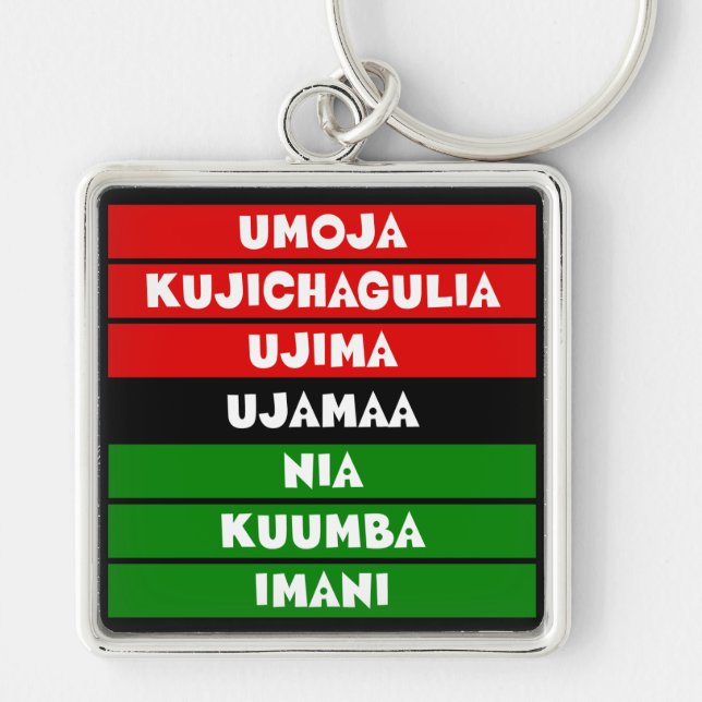 Porte-clés 7 Principes de Kwanzaa (Devant)