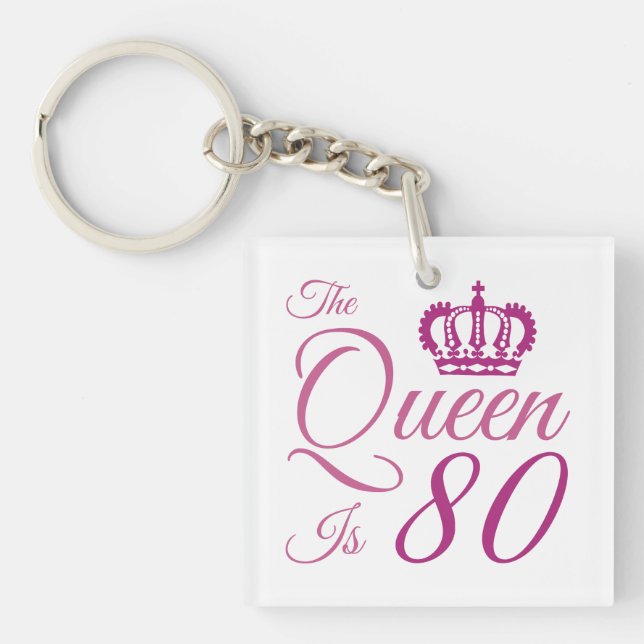 Porte-clés 80e Birthday Queen (Devant)