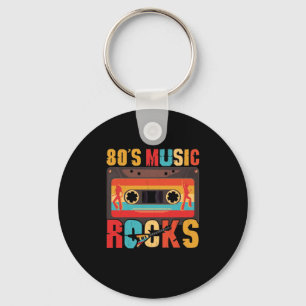 Porte-clés 80s Music Rocks - Vintage Retro Distressed Eightie