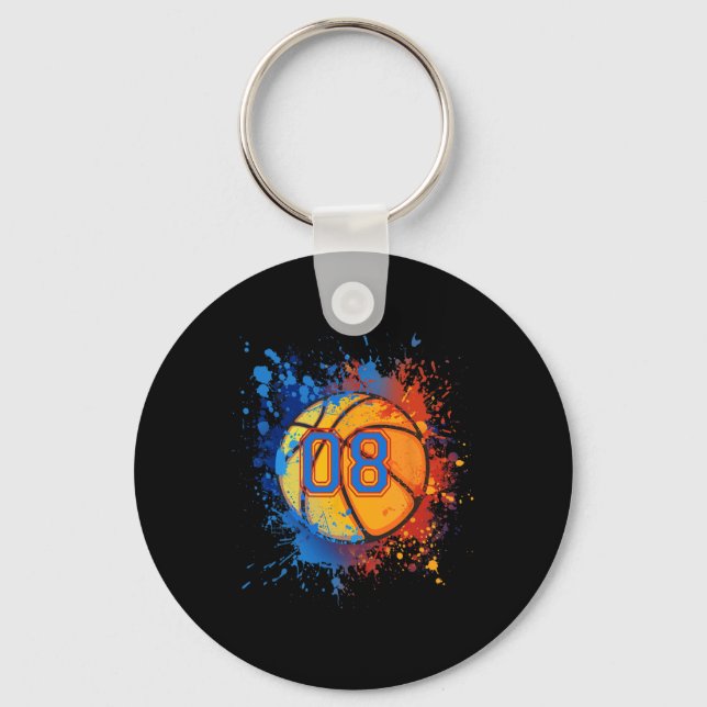 Porte-clés 8 Ans 8e Anniversaire Basketball Cadeau Pour Garço (Recto)