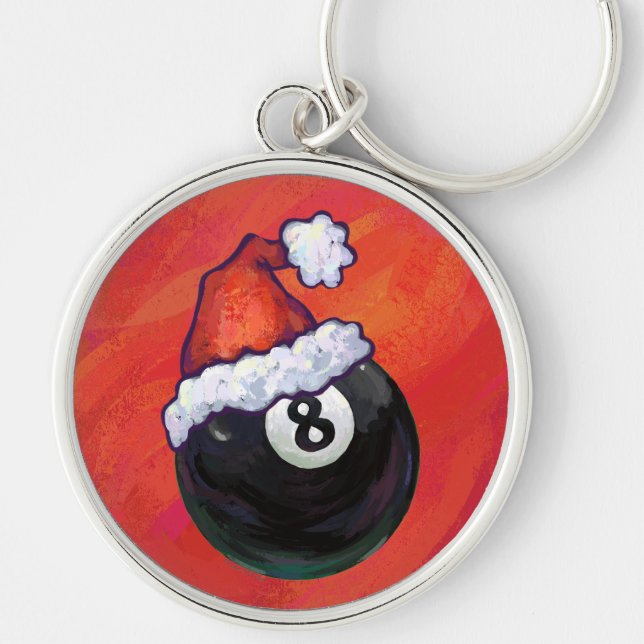 Porte-clés 8 Balle Noël Casquette rouge (Devant)