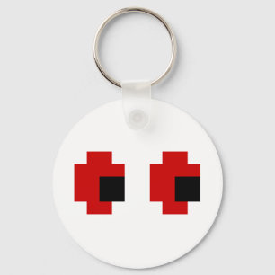 Porte-clés 8 bits Éffrayants yeux rouges