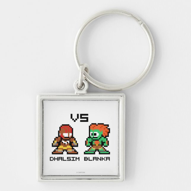 Porte-clés 8bit Dhalsim CONTRE Blanka (Devant)