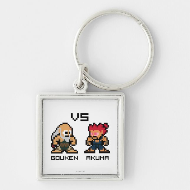 Porte-clés 8bit Gouken CONTRE Akuma (Devant)