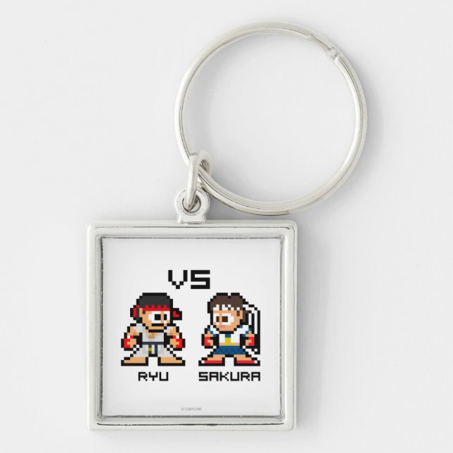 Porte-clés 8bit Ryu CONTRE Sakura (Devant)