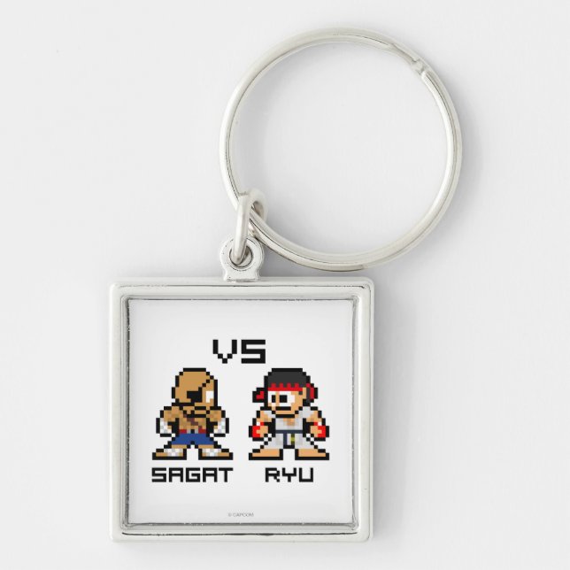 Porte-clés 8bit Sagat CONTRE Ryu (Devant)