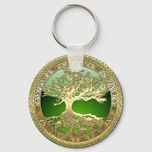 Porte-clés [90] Golden Celtic Tree of Life [3D]
